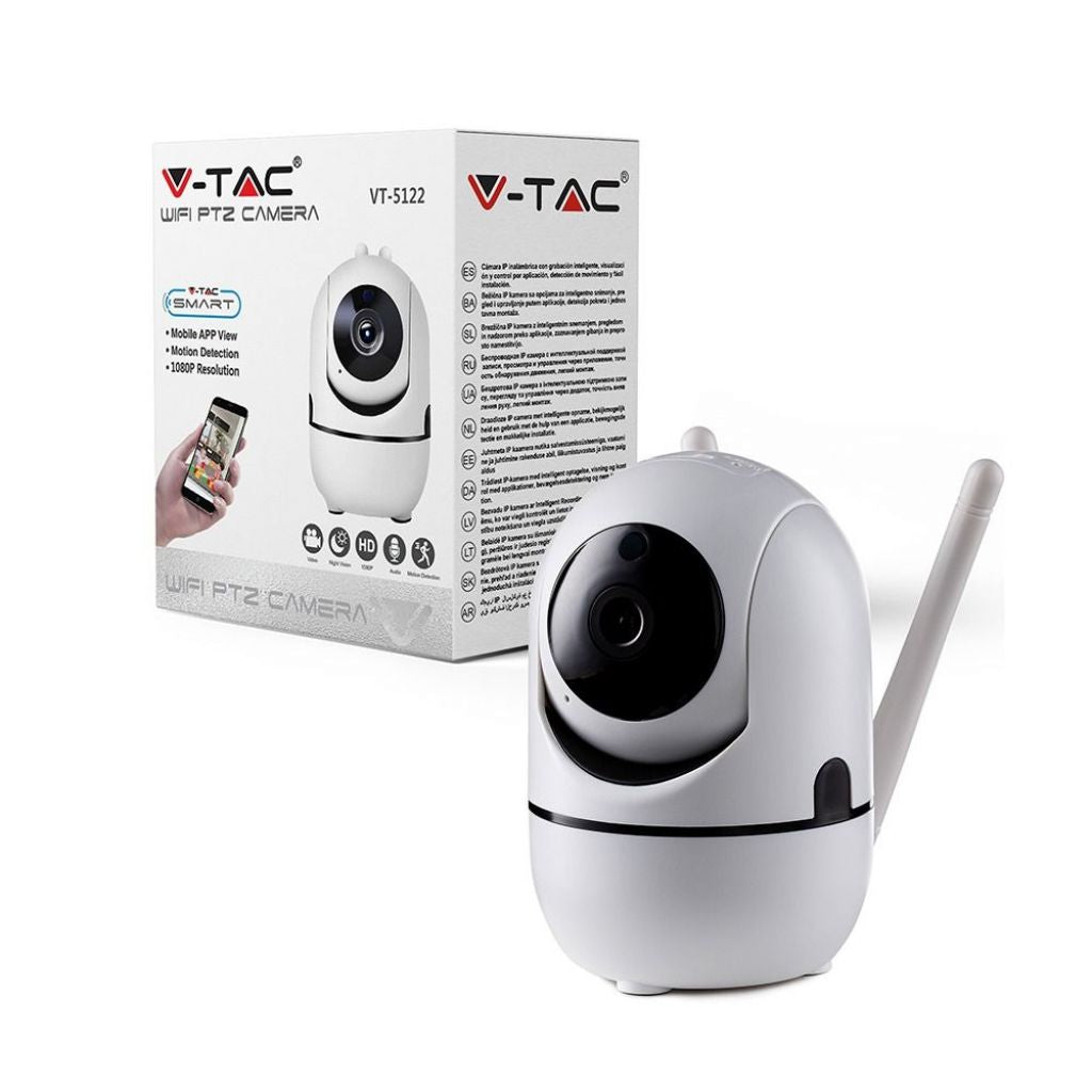 V-TAC Camera di Videosorveglianza da Interno 2MP 1080px IP WiFi SKU 8439 VT-5122 V-TAC Camera di Videosorveglianza da Interno 2MP 1080px IP WiFi SKU 8439 VT-5122
